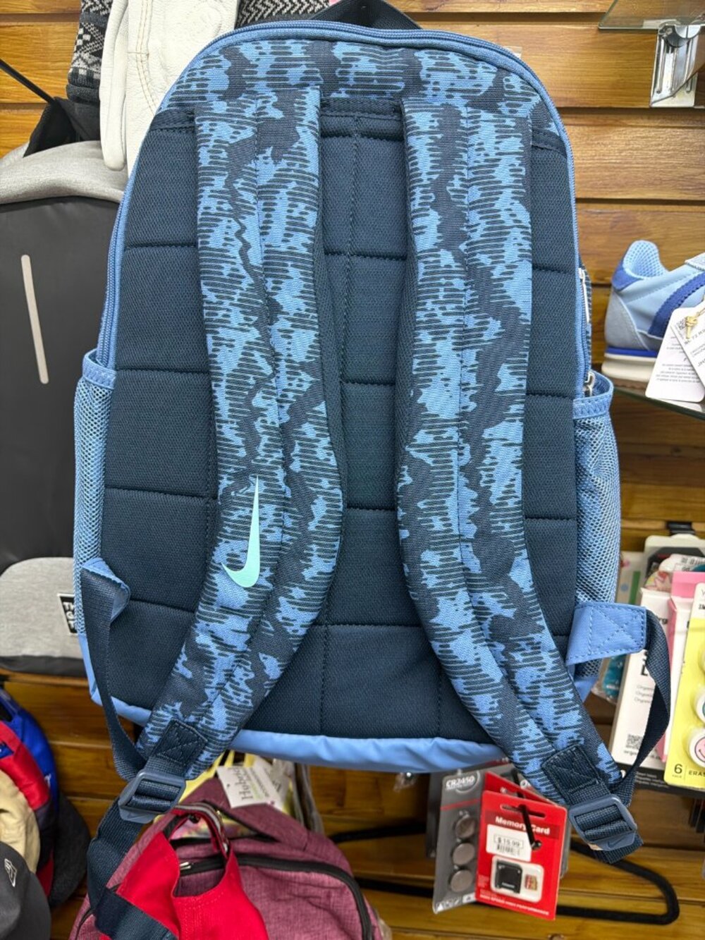 Nike Blue Black Patterned Backpack New With Tags